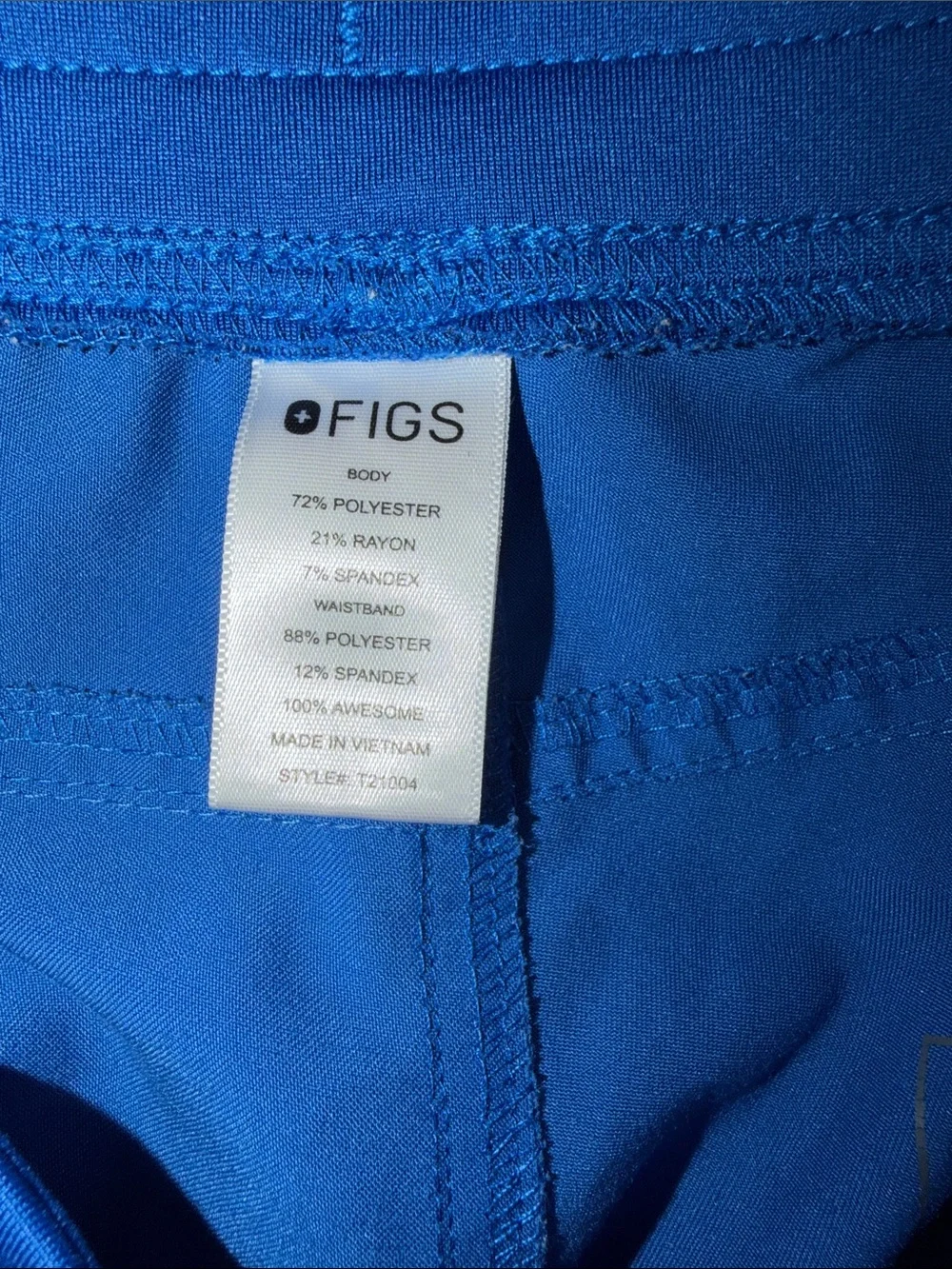 FIGS Blue Straight-Leg Work Pants